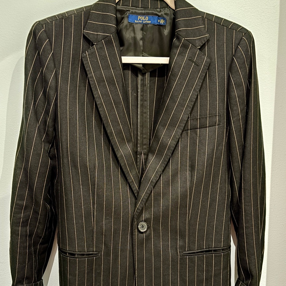 Ralph Lauren Black Pinstripe Suit Jacket